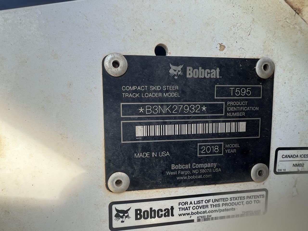 2018 BOBCAT T595 for sale (refcode TA1181031)