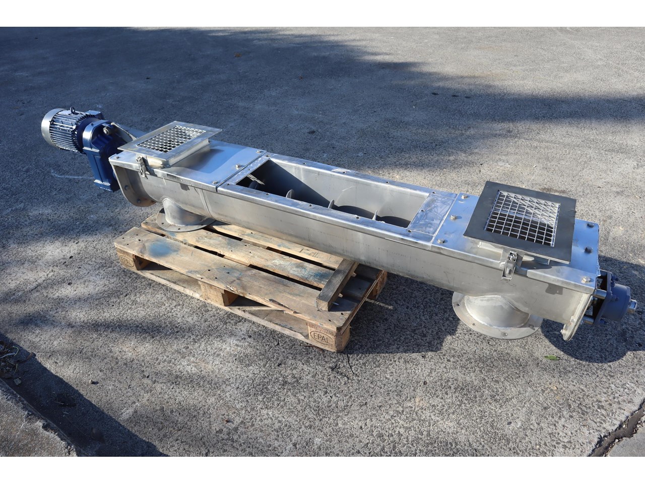 STAINLESS STEEL DOUBLE OUTLET AUGER FEEDER SCREW CONVEYOR 2M LONG SCREW ...