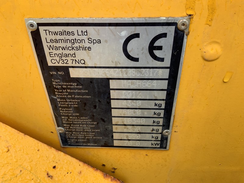 thwaites 6 tonne power swivel 875098 006