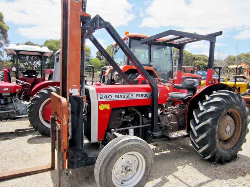 massey ferguson 240 tractor with front mount forklift 835976 001
