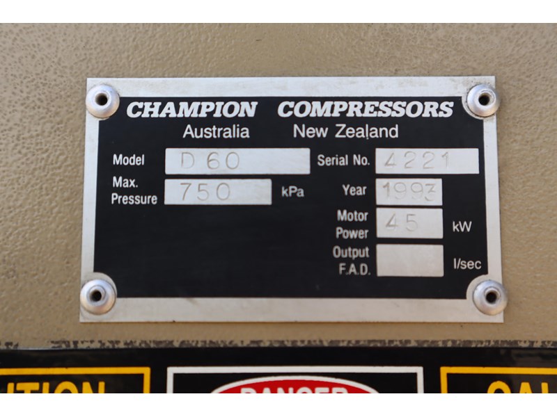 champion d60 45kw screw air compressor 969466 007