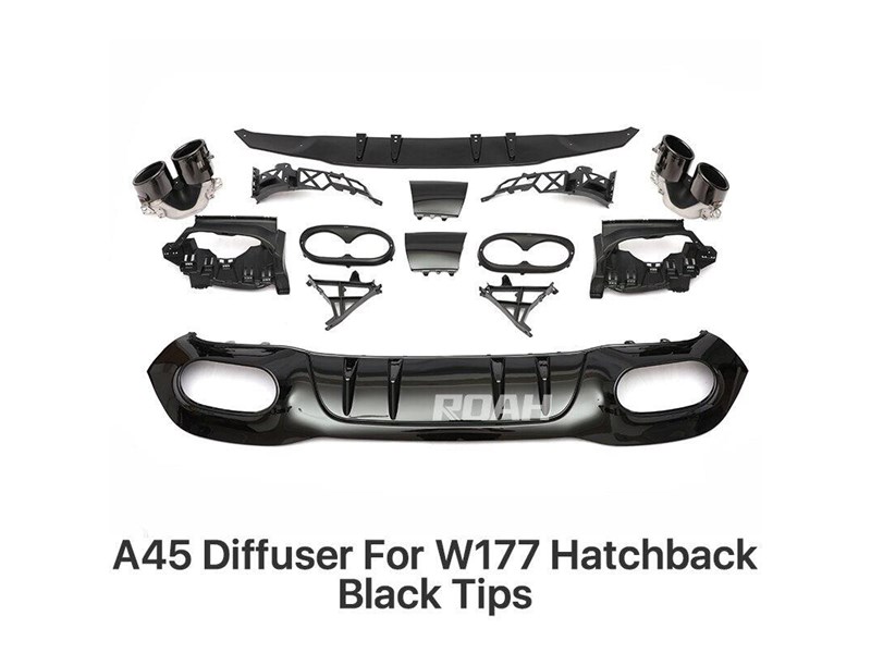 euro empire auto mercedes a45s style rear diffuser with exhaust tips for w177 970714 004