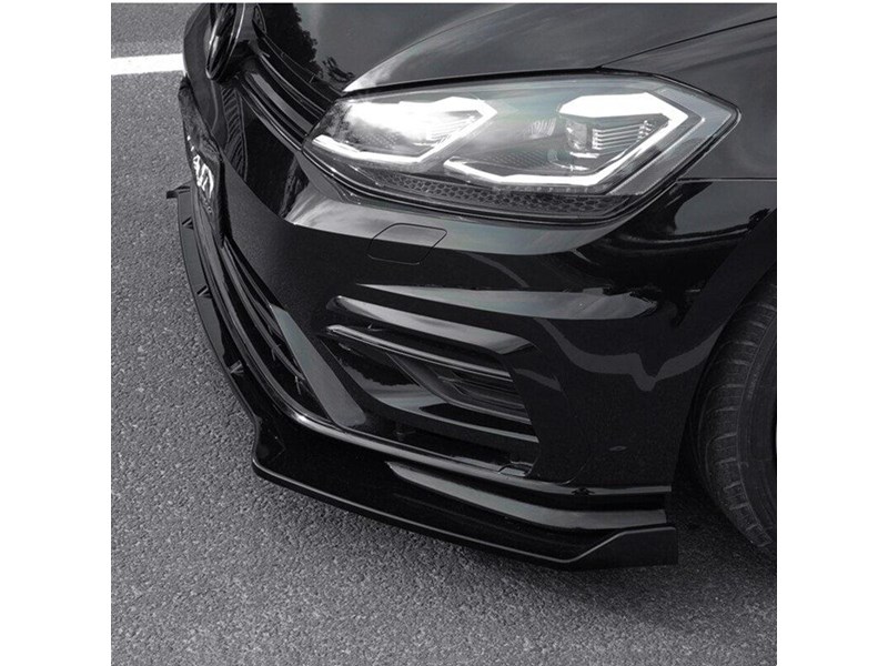 euro empire auto volkswagen golf gloss black front splitter for mk7 & 7.5 970859 004