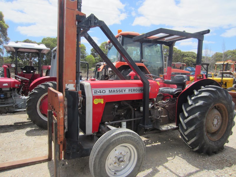 massey ferguson 240 tractor with front mount forklift 835976 021