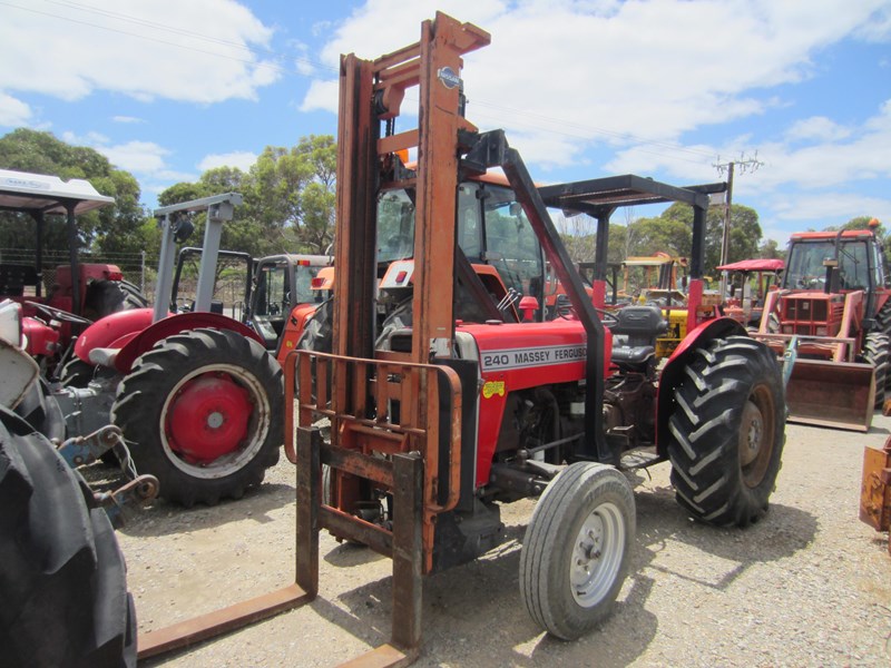 massey ferguson 240 tractor with front mount forklift 835976 013