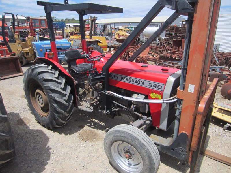 massey ferguson 240 tractor with front mount forklift 835976 031