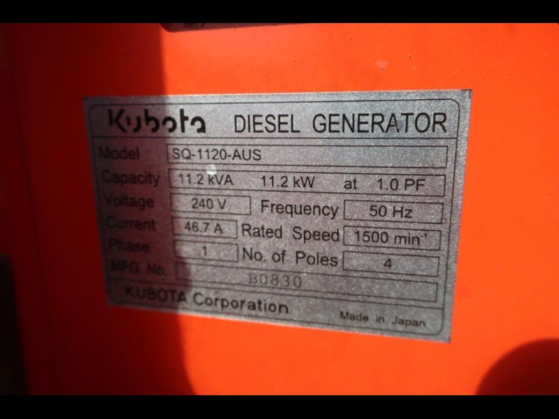 kubota sq-1120-aus trailer mounted generator 871182 015