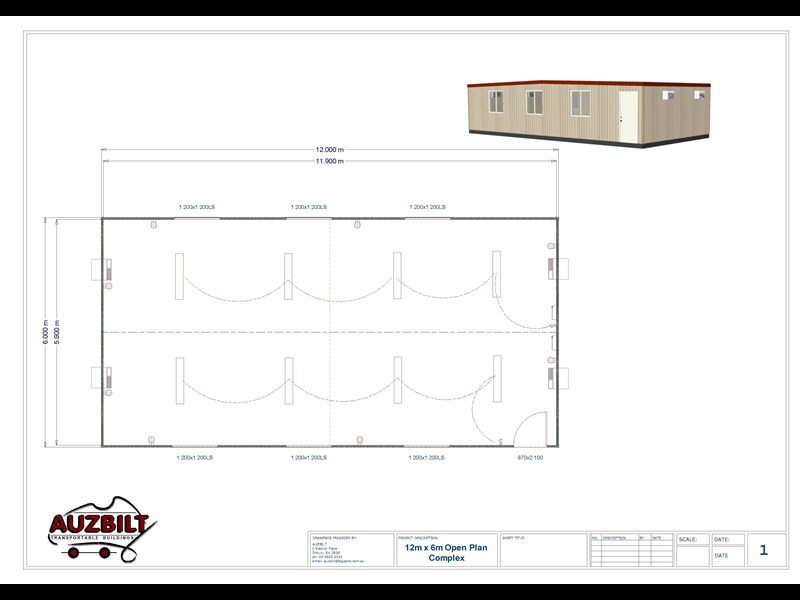 E I GROUP PORTABLES 12M X 6M OPEN PLAN For Sale