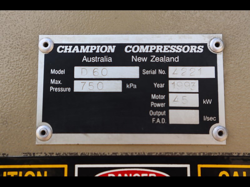 champion d60 45kw screw air compressor 969466 013