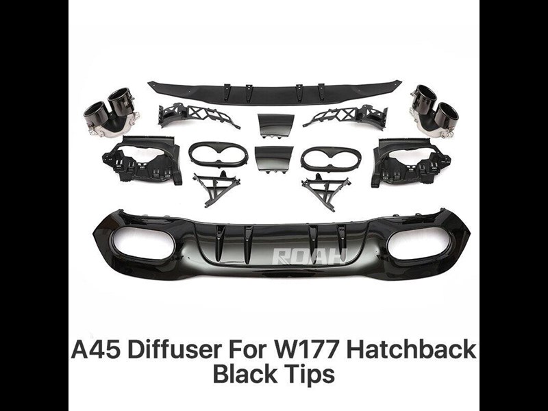 euro empire auto mercedes a45s style rear diffuser with exhaust tips for w177 970714 007