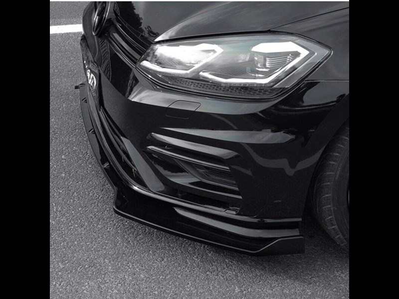 euro empire auto volkswagen golf gloss black front splitter for mk7 & 7.5 970859 007