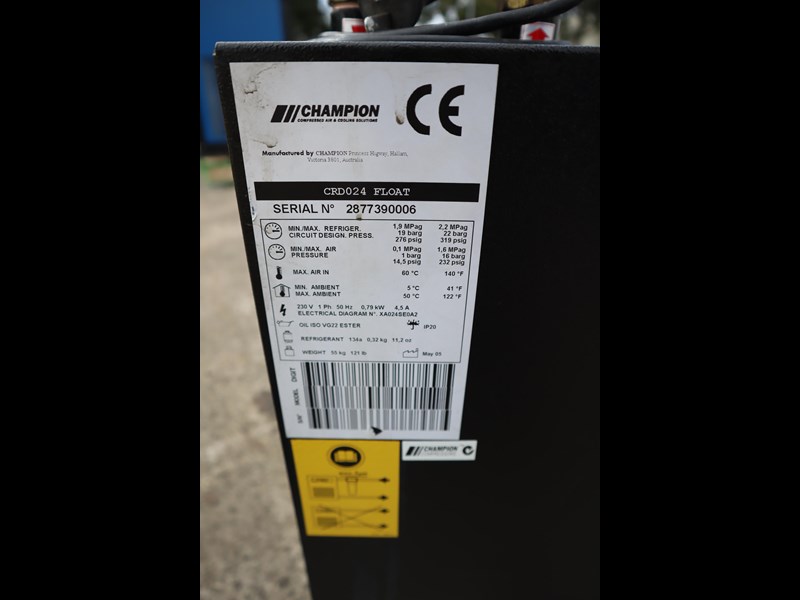 champion crd024 refrigerated air dryer 972859 009