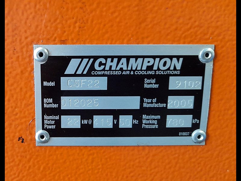 sullair champion sullair csf 22 rotary screw air compressor 974040 007