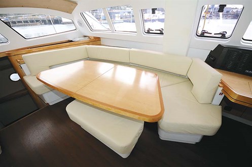 Table in Outremer 49 sailboat