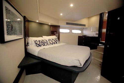 Master bedroom in luxury boat
