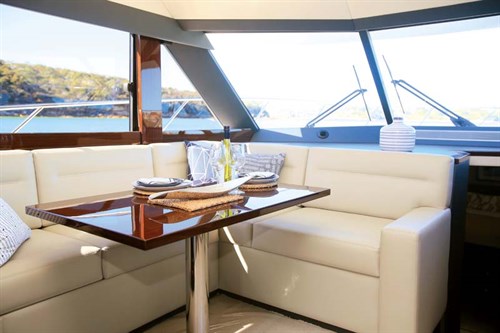 L-shaped lounge on Maritimo S48