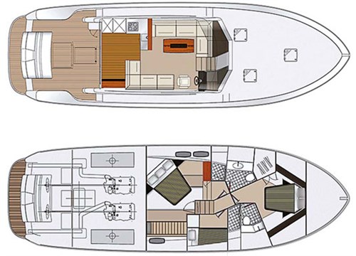 Maritimo S48 deck plans