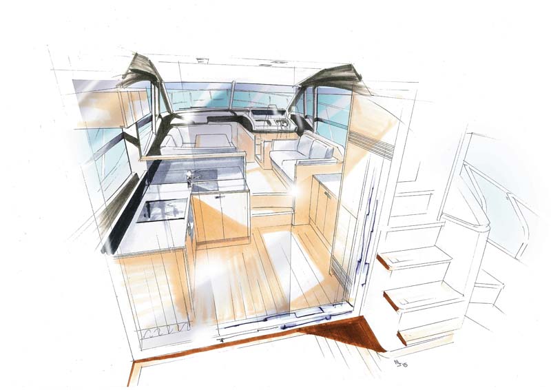Princess 49 Saloon interior