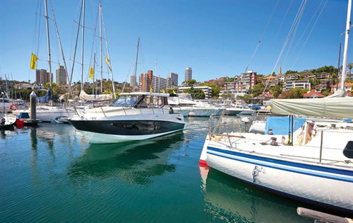 Arvor 855 Weekender docked in Sydney