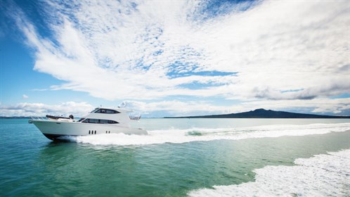 Luxury motor yacht Maritimo M65 on the water