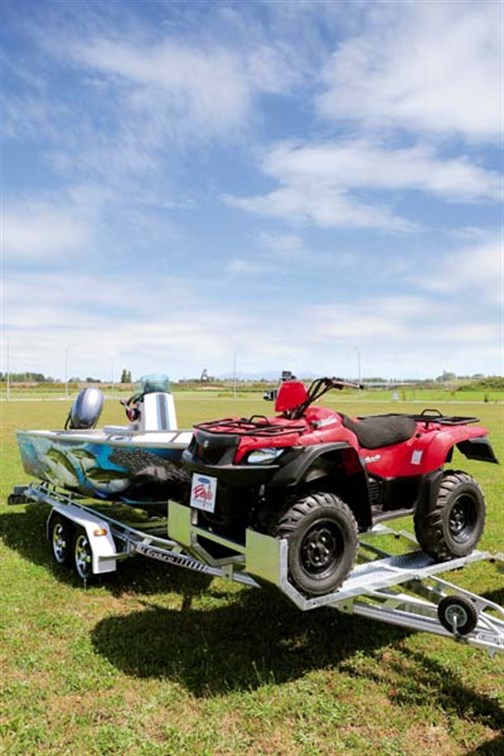 Enduro Boats trailer carrying a quad bike