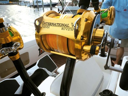 Gamefish reels on Caribbean flybridge cruiser