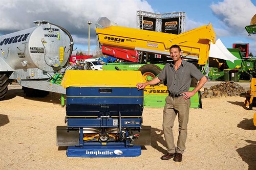 Service -manager -Kyle -Britten -with -a -Bogballe -fertiliser -spreader