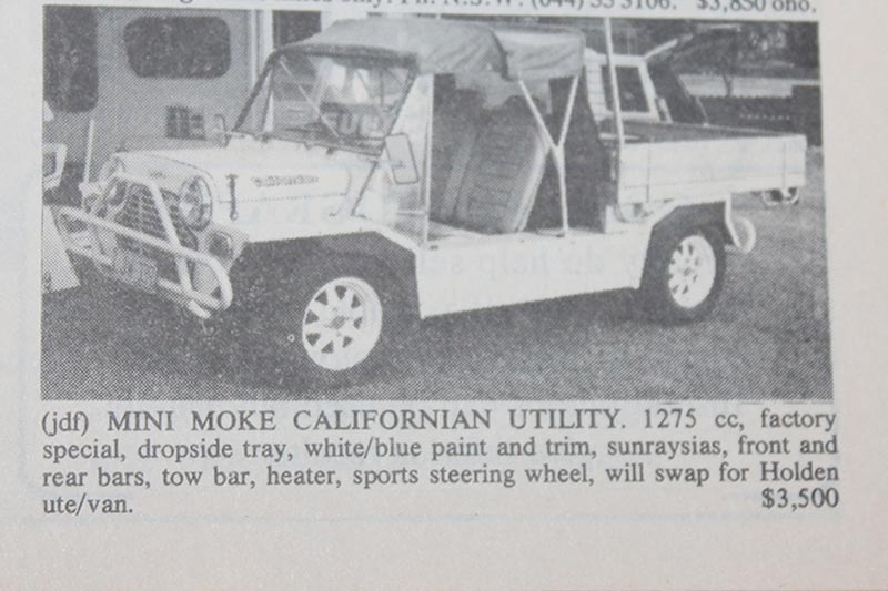 Mini Moke Leyland 1275 californian - Voitures