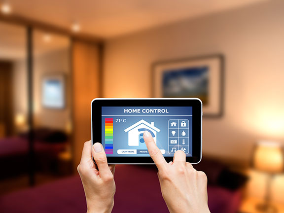 A smart home controlled via a network connected tablet