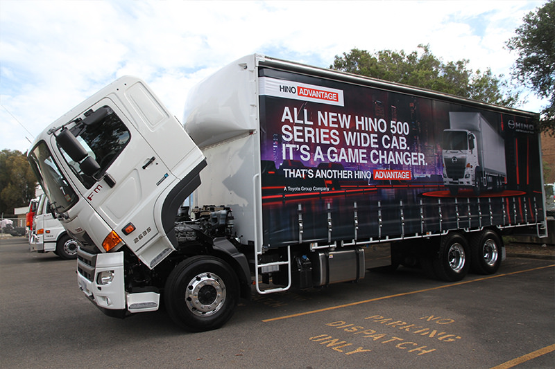 Up ‘n’ down. Electronic cab tilt makes engine access easy