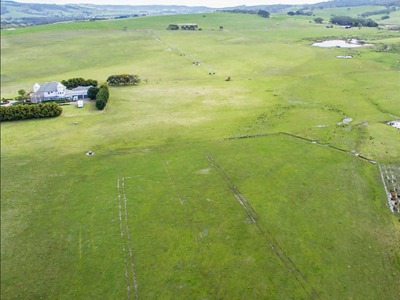 Fairfield's paddocks from the air