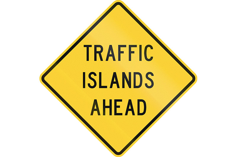 Traffic -islands -sign