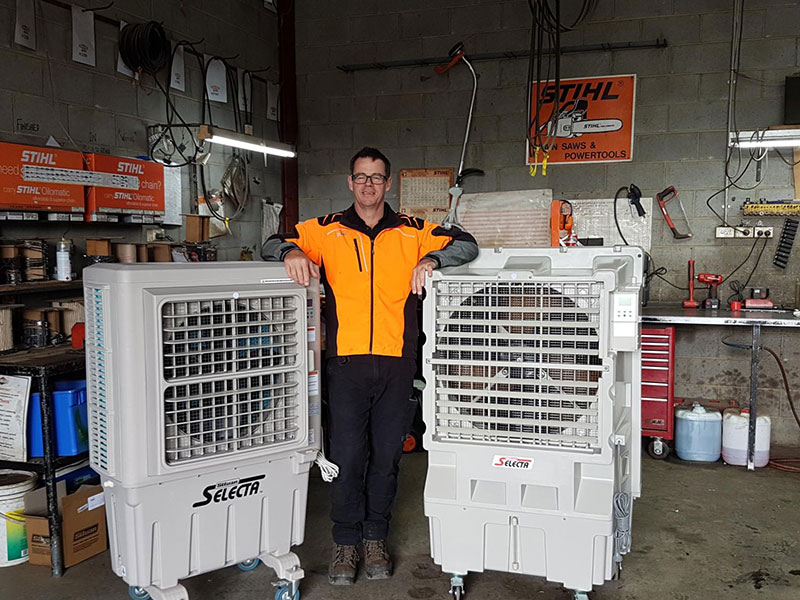 Dean Addison and two Silvan A/C units