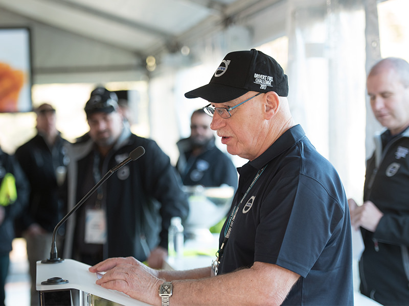  Volvo Group Australia senior driver trainer Paul Munro outlines strict rules for the Mt Cotton fuel challenge