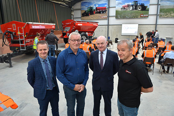 Local Enterprise official John Magee, Agri-Spread founder Mark Murphy, Mayo County Council chief executive Peter Hynes and Agri-Spread general manager Alan Rattigan