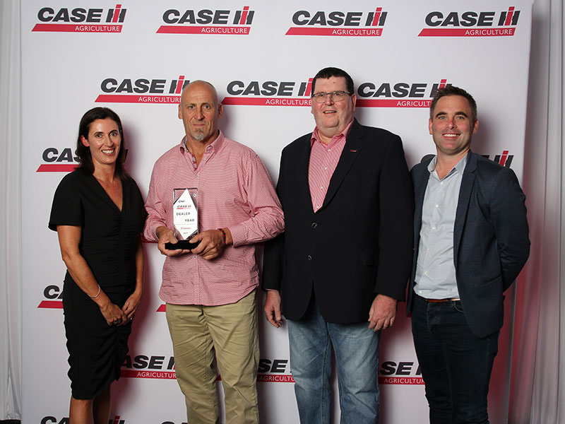 From left, Lisa Day (O’Connors), David Hair (O’Connors), Bruce Healy, brand leader for Case IH Australia/New Zealand, and Gareth Webb (O’Connors).