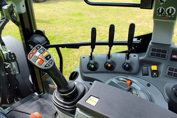 The Claas Arion 460's multi-functional armrest