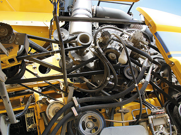 The New Holland CR10.90's engine